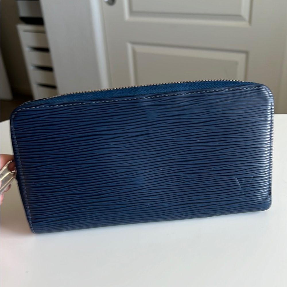 LV Blue Textured Wallet